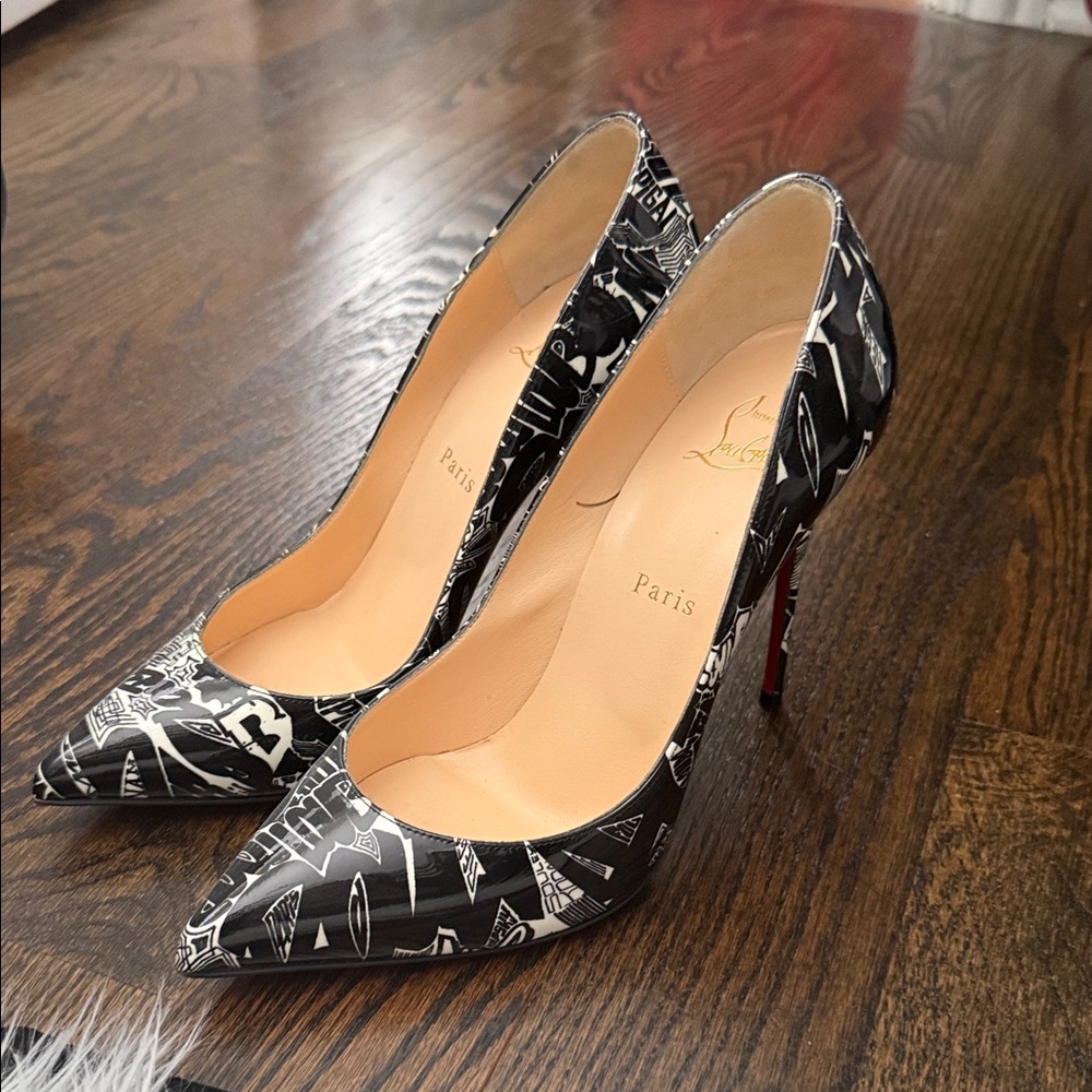 Christian Louboutin Graphic Black and White Heels